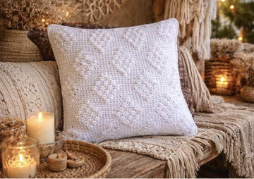 Crochet Cushion Cover With Diamonds
