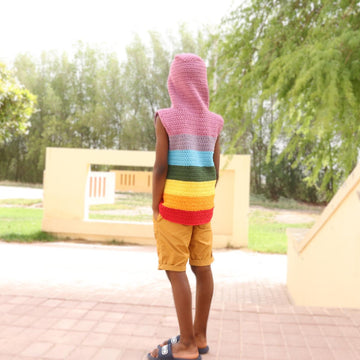 Rainbow Crochet Hoodie for Boys