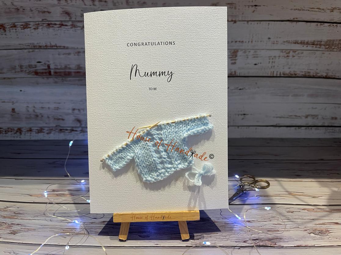 Knit & Print Mummy To Be Baby Boy Girl Twins Knitting Pattern Make Your Own Card PDF Instant Download