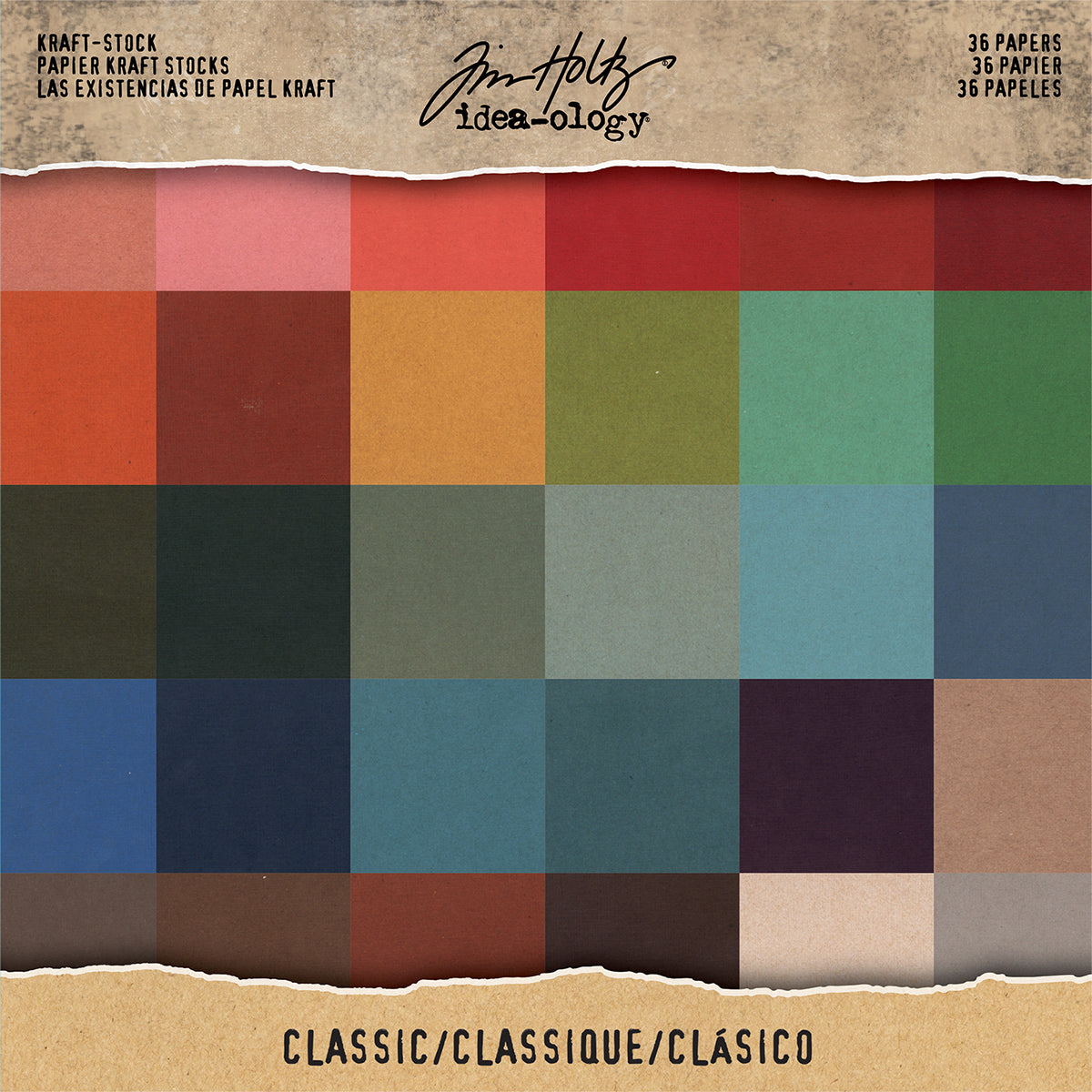 Advantus Idea-Ology Single-Sided Kraft Cardstock Pad 8"X8" 36/Pkg - Classic, 36 Colors/1 Each