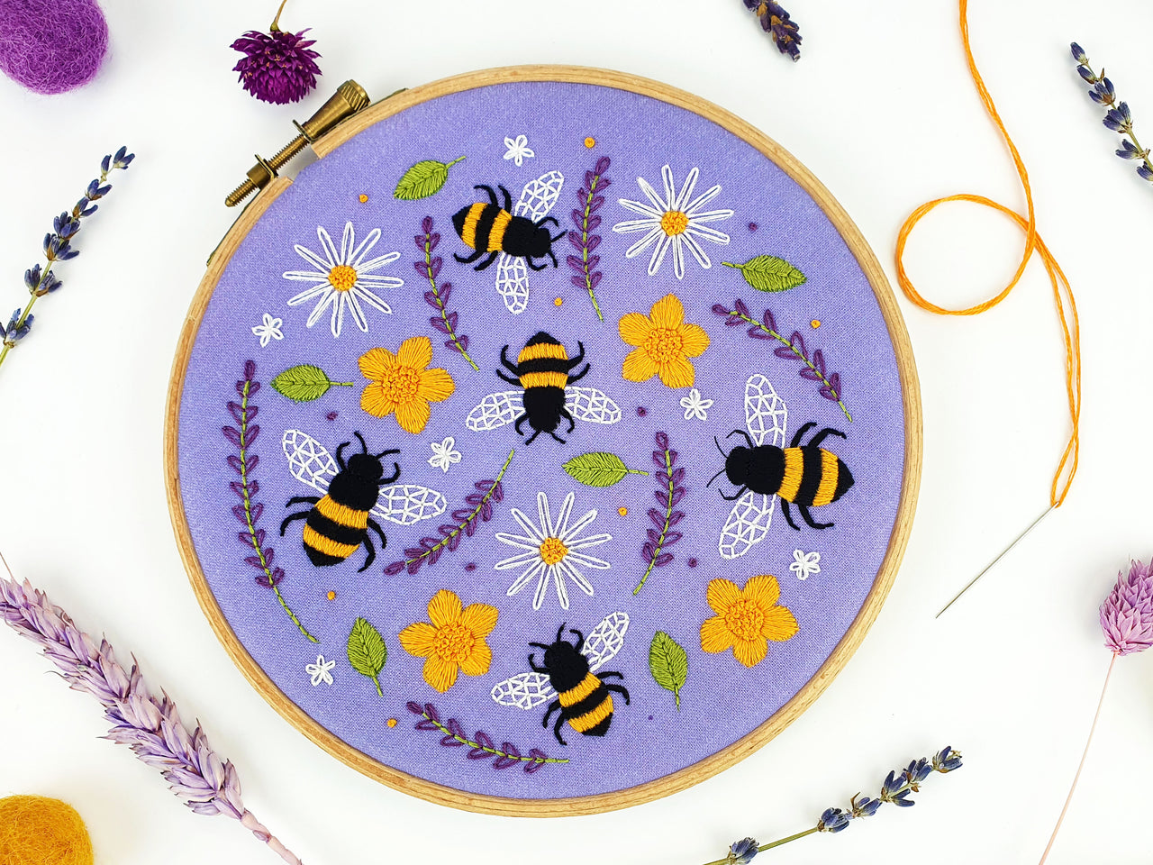 Oh Sew Bootiful Bees and Lavender Pattern Fabric Pack