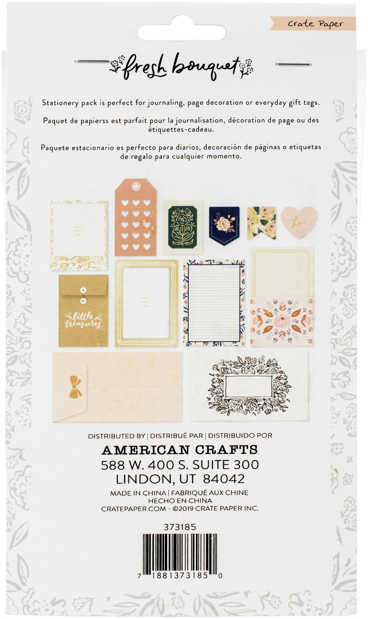 American Crafts Fresh Bouquet Stationary Pack - Cardstock & Stickers