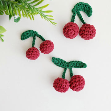 Cherry crochet pattern, crochet play food pattern