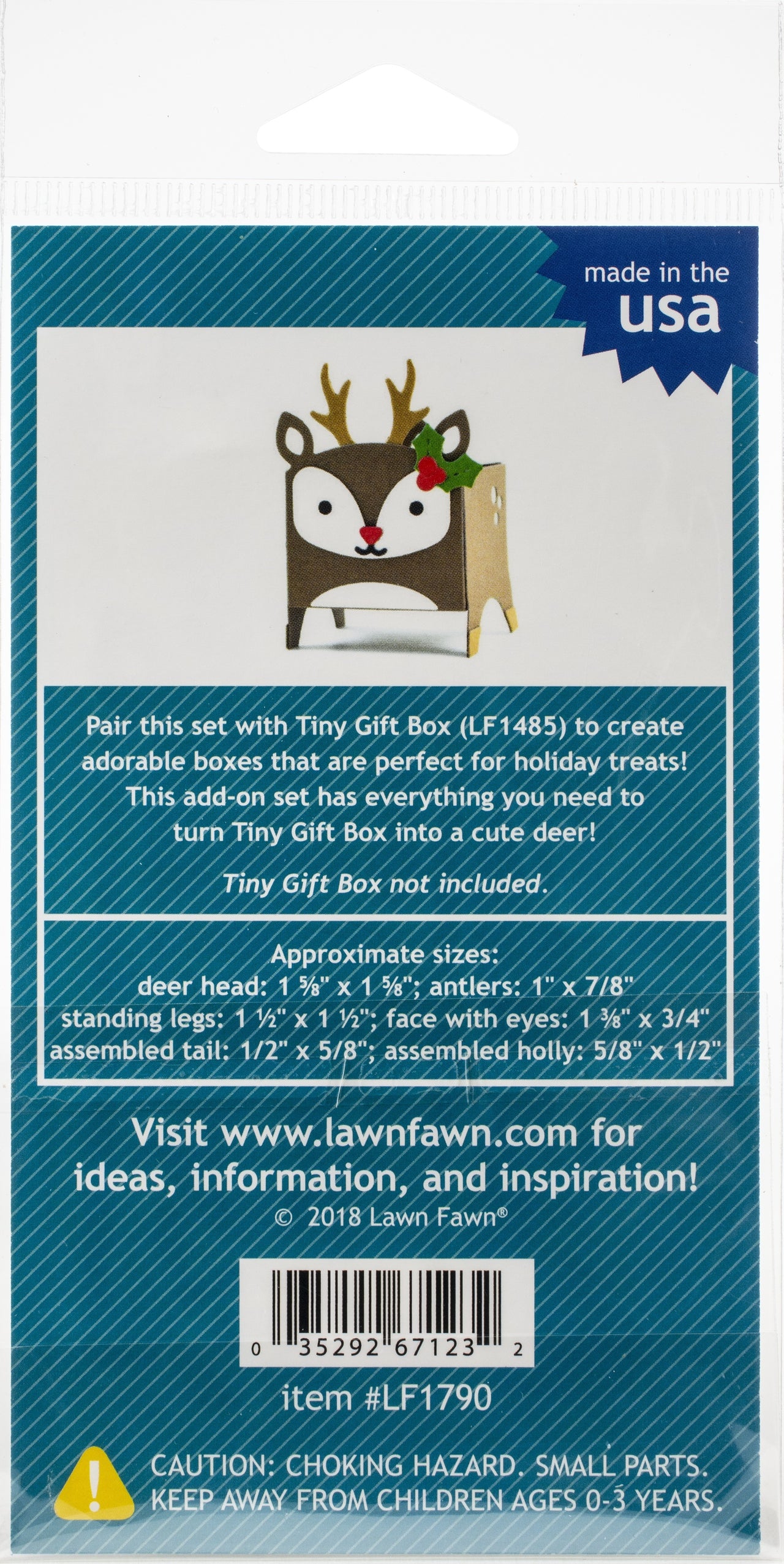 Lawn Fawn Lawn Cuts Custom Craft Die - Tiny Gift Box Deer Add-On