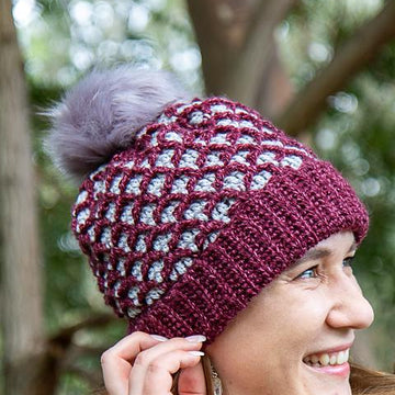 Reversible Diamonds Hearts Hat