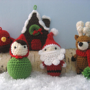 Woodland Christmas Ornament Crochet Pattern Set