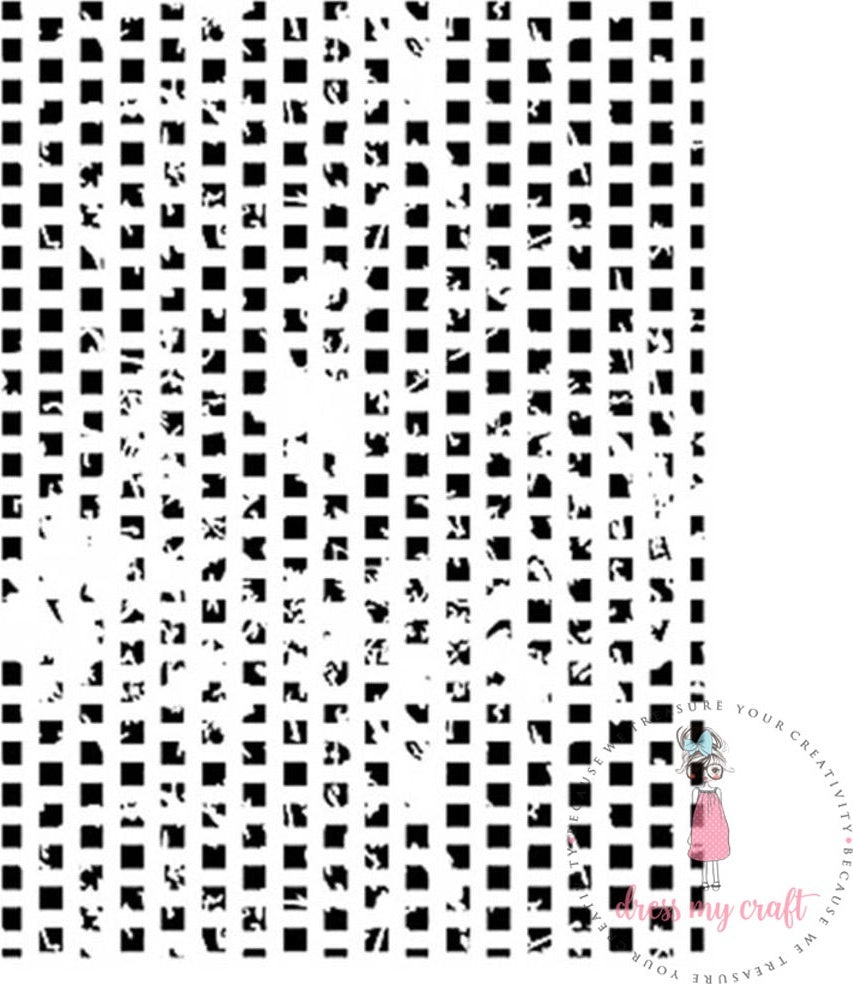 Dress My Craft Stencil A4 - Distressed Blocks