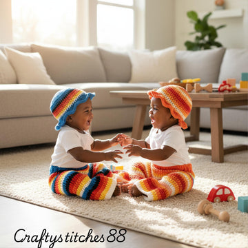 Bell Bottom Pants & Ruffle Hat | Easy PDF Pattern