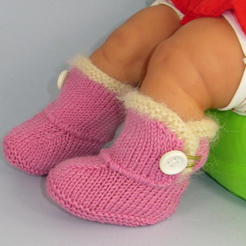 Baby Fur Trim One Button Booties (Bootees)