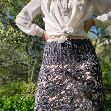 Crochet Beach BOHO Lace Maxi SKIRT Cover Up.
