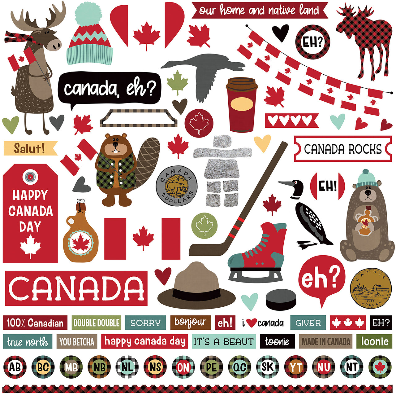 Photoplay Paper O Canada Stickers 12"X12" - Element