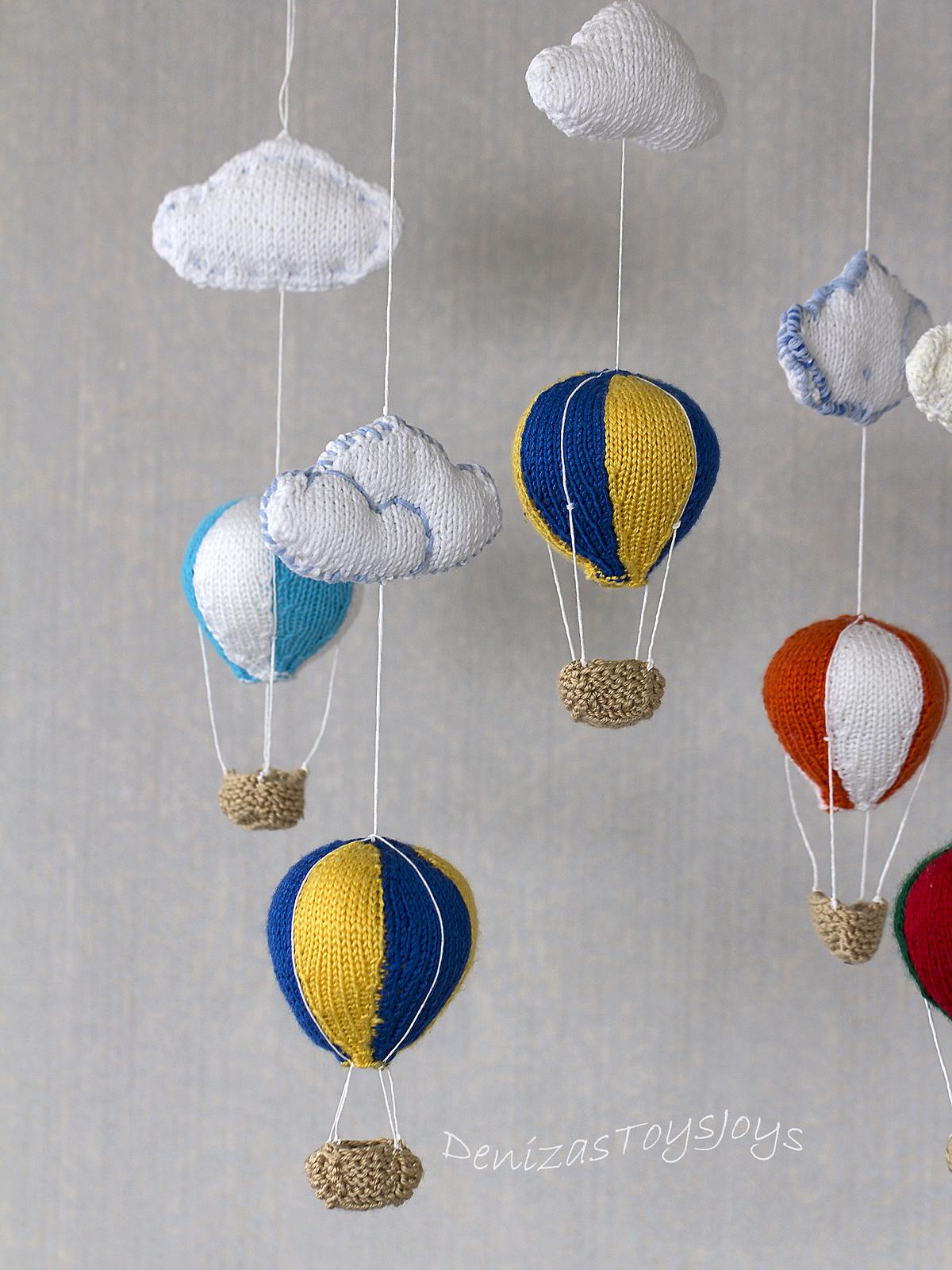 Air Balloons Baby Mobile with clouds