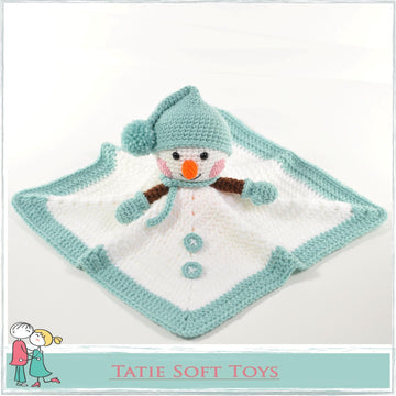 Snow girl and Snowman Comfort Blankets Blankie Lovey Crochet Soft Toys Baby Blanket