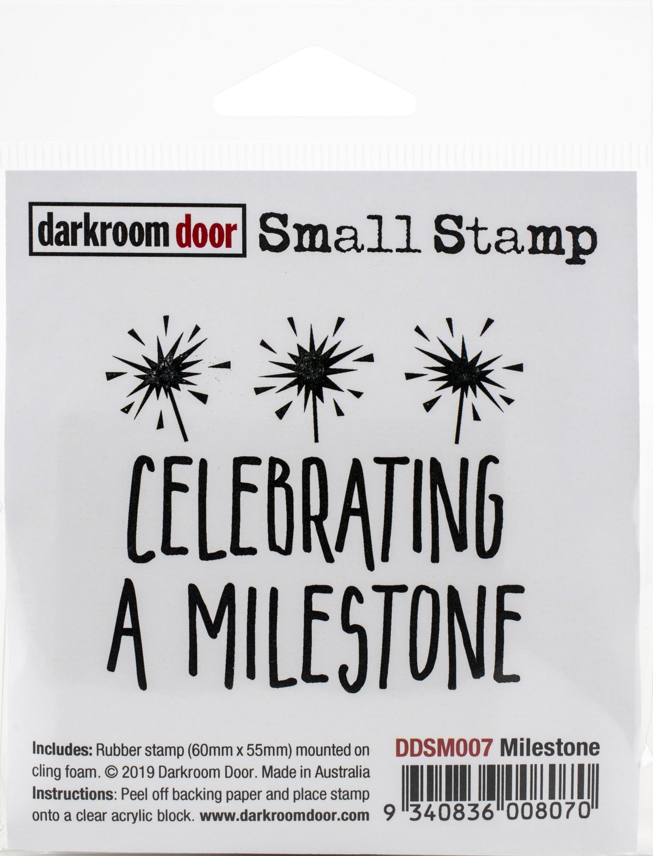 Darkroom Door Small Cling Stamp 2.3"X2.2" - Milestone