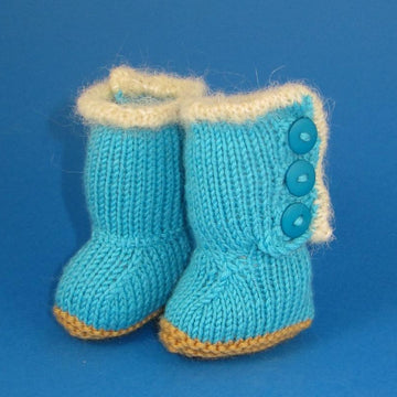 Baby Fur Trim 3 Button Booties (Bootees)