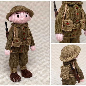 Knitted WWII Soldier