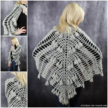 Crochet Pattern Triangle Shawl BioTronik #6 | Autumn Crochet Shawl | Alpaca Wrap PDF