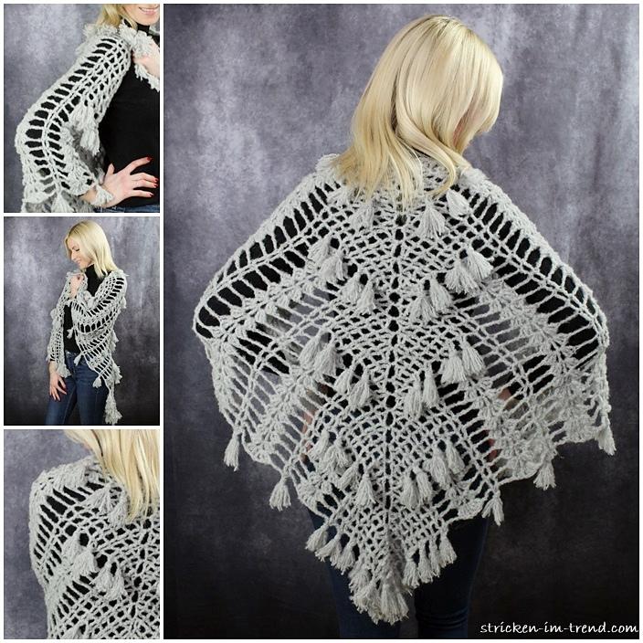 Crochet Pattern Triangle Shawl BioTronik #6 | Autumn Crochet Shawl | Alpaca Wrap PDF