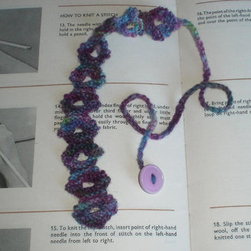 Knitted Button Bookmark