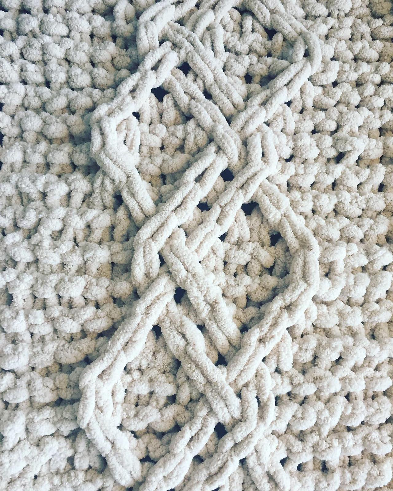 Irish Aran Diamond and Honeycomb Blanket