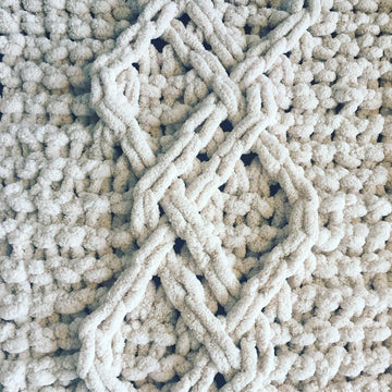 Irish Aran Diamond and Honeycomb Blanket