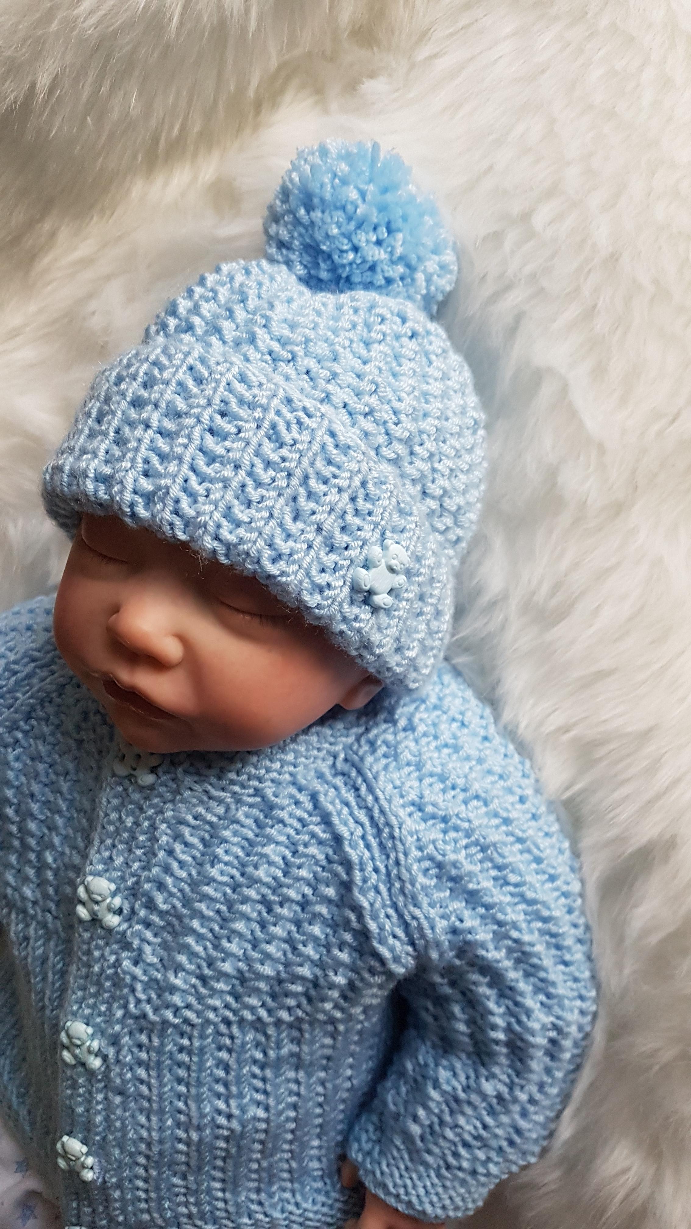 Gwyn Baby Cardigan, Hat & Booties knitting pattern in 2 sizes 0-3mth & 6-12mth