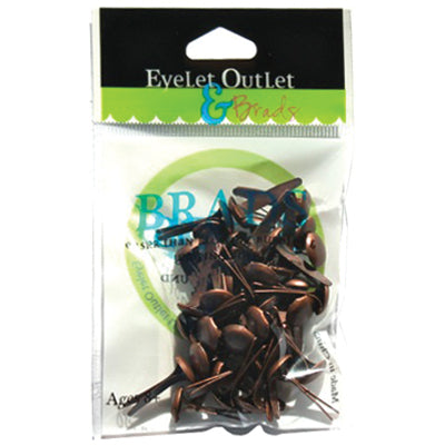 Eyelet Outlet Round Brads 8mm 40/Pkg - Brushed Copper