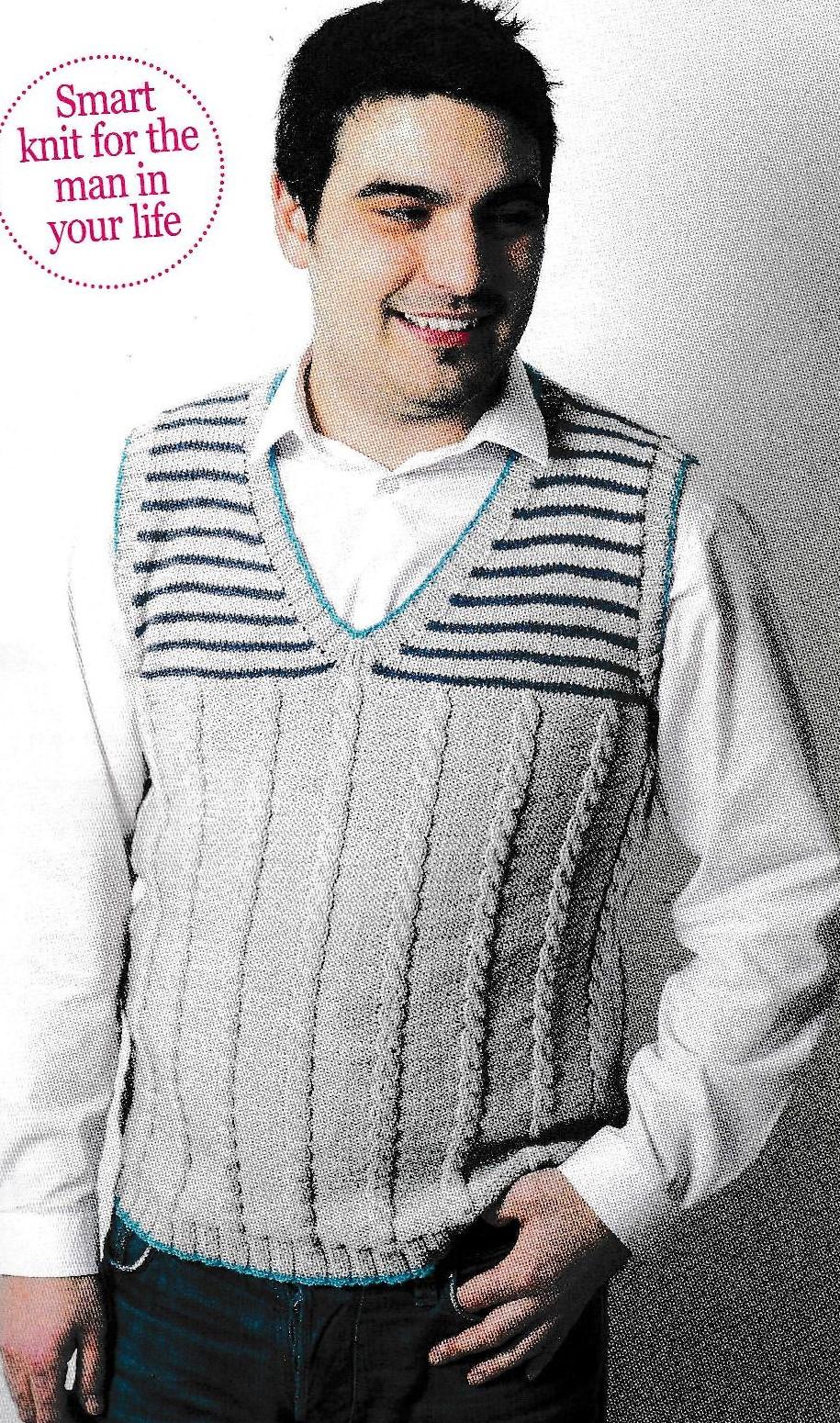 Man s Cable and Stripe Tank