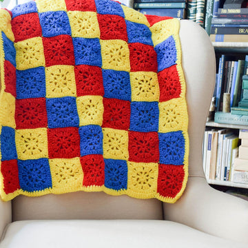 Checkerboard in Primary Colors Blanket