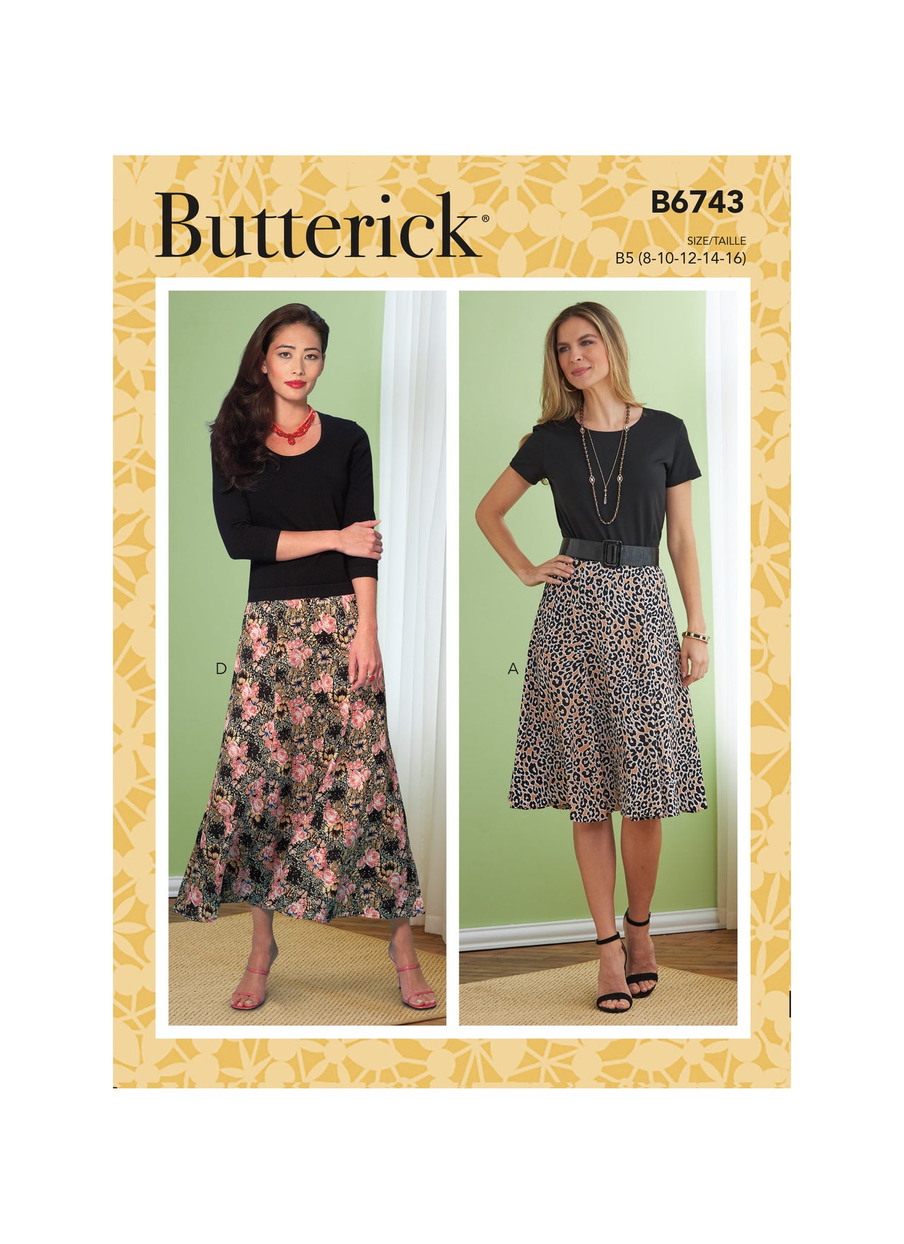 Butterick Misses'/Misses' Petite Gored Skirts B6743 - Sewing Pattern