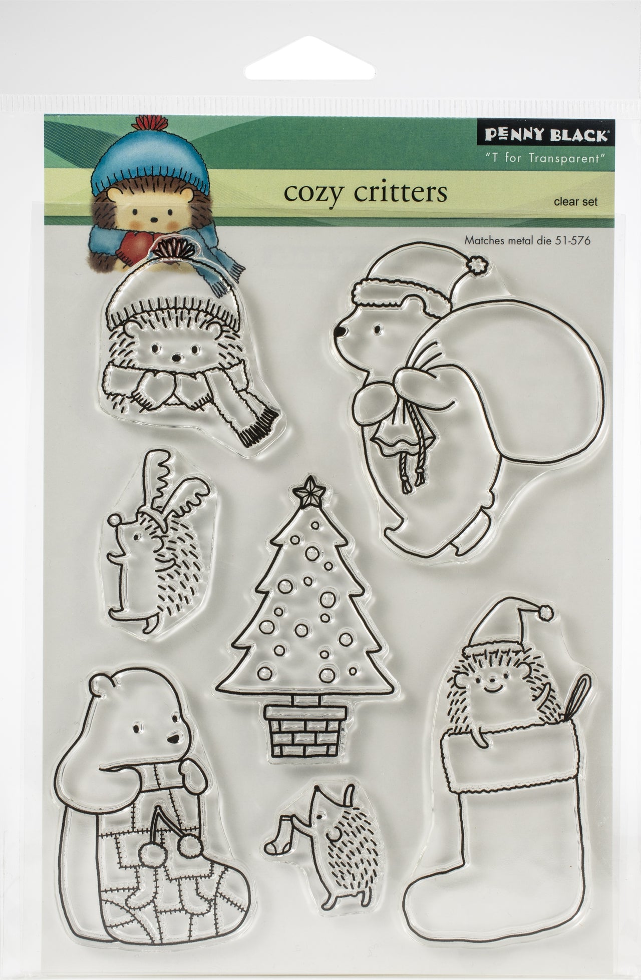 Penny Black Clear Stamps - Cozy Critters 5"X6.5"