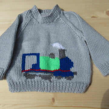 Baby Train Motif Jumper
