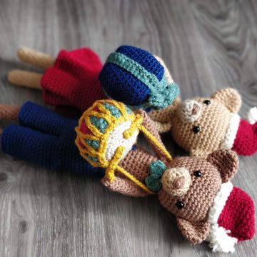 Christmas Bear Benjamin and Bella Drum Gift Crochet Amigurumi pattern