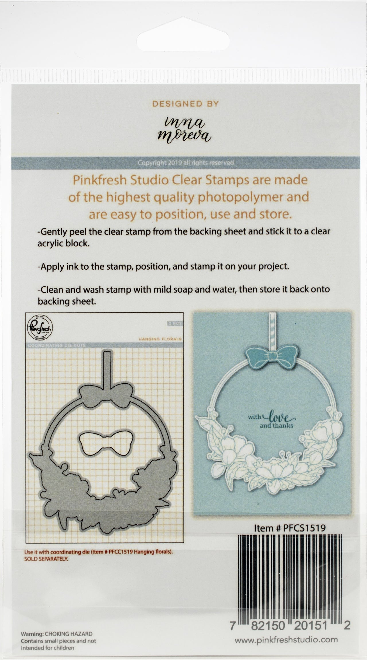 Pinkfresh Studio Clear Stamp Set 4"X6" - Hanging Florals