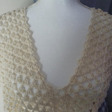 Pyramid Stitch Crochet Mesh Top