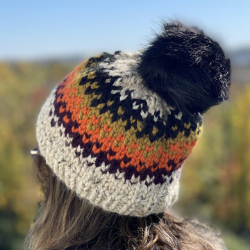 Fall Leaves Fair Isle Hat-Multi color Fair Isle-Snowflake Easy Beginner Pdf Pattern