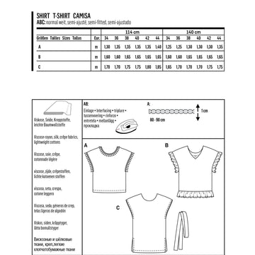 Burda Style Misses' Blouse Shirt – Over-cut Shoulders, V-neck in Front or Back B6204 - Paper Pattern, Size 8-18