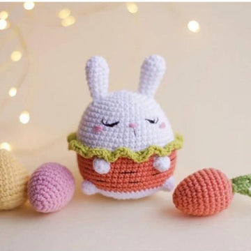 Cut Bunny in an Orange Dress Crochet Pattern
