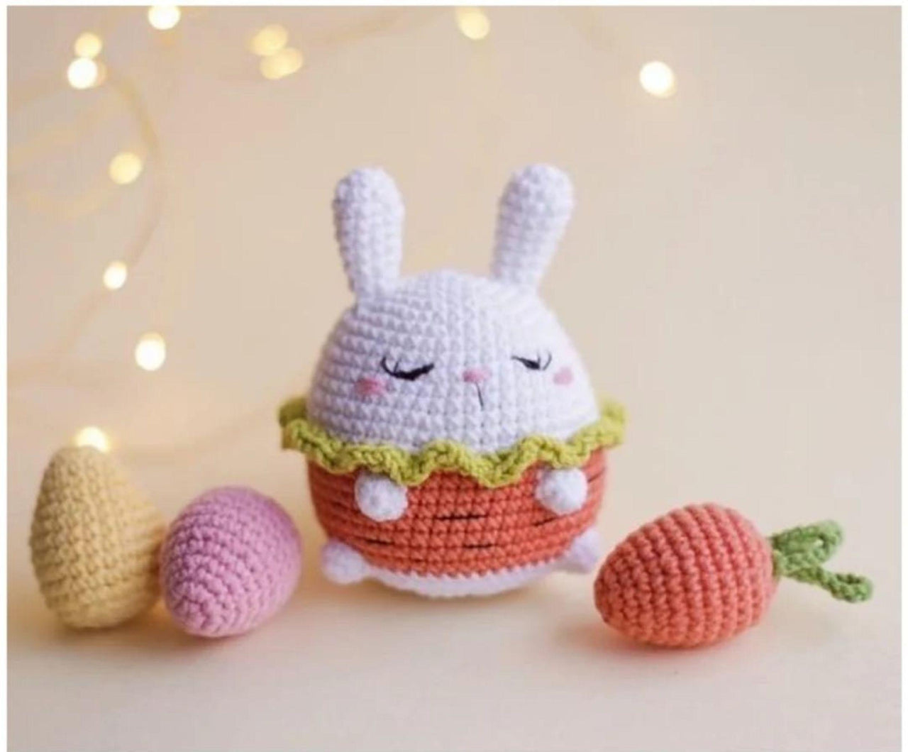 Cut Bunny in an Orange Dress Crochet Pattern