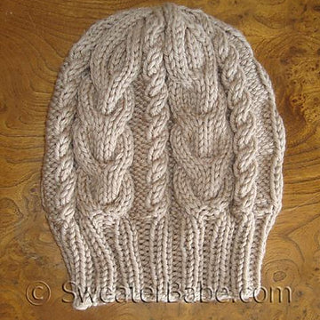 #105 Slouchy 2-Way Cabled Hat