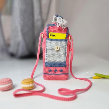 Funny monster small phone pouch crossbody bag crochet pattern T41