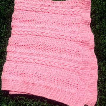 Sandi Cable & Lace Baby Blanket