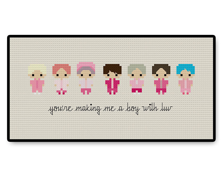 BTS Boy With Luv Bite Size - PDF Cross Stitch Pattern