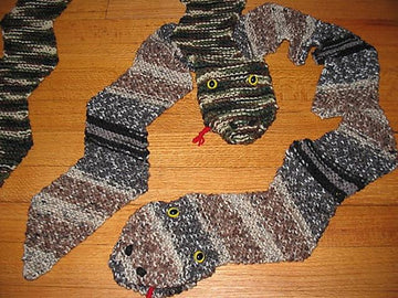 Knitted Snake Puppet Scarf