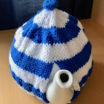 Cornish Striped Tea Cozy (Tea Cosy) in Sirdar Snuggly DK
