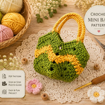 Crochet Bag Keychain Pattern PDF + Video Tutorial