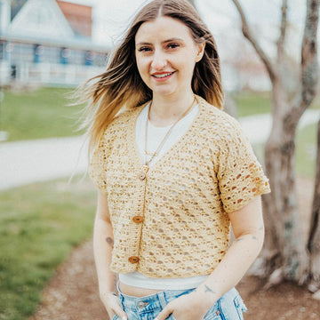 Capucine Cropped Crochet Cardigan