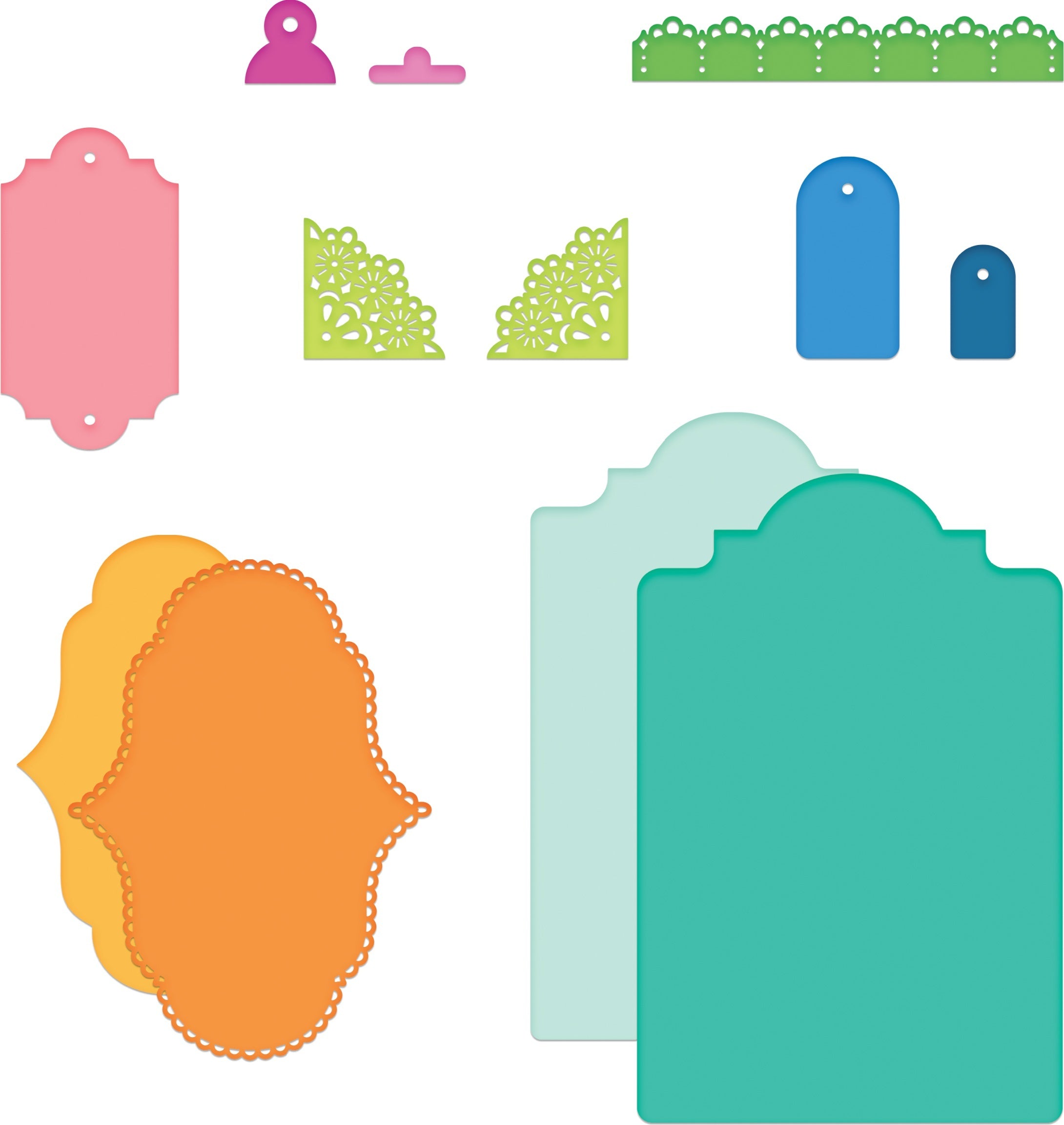 Heartfelt Creations Cut & Emboss Dies - Album Tags & Accents .5" To 6.25"