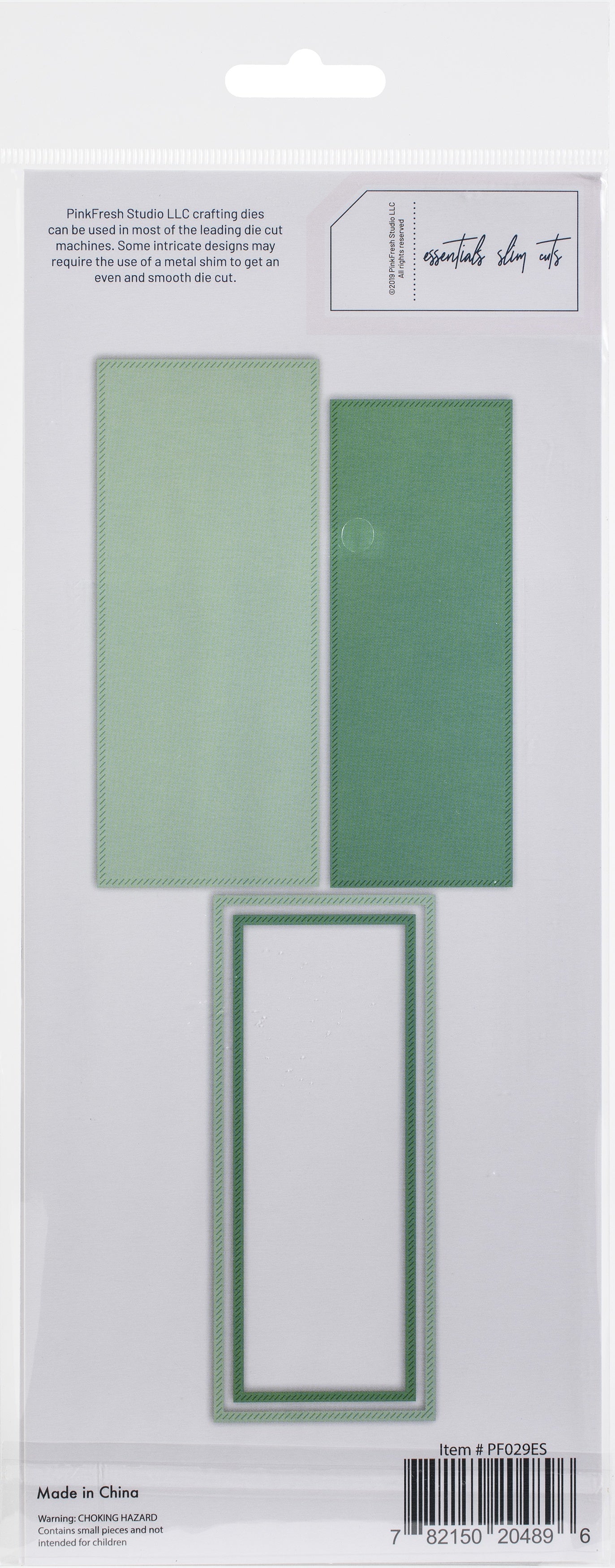 Pinkfresh Studio Essentials Die Set - Slim Diagonal Stitched Rectangles