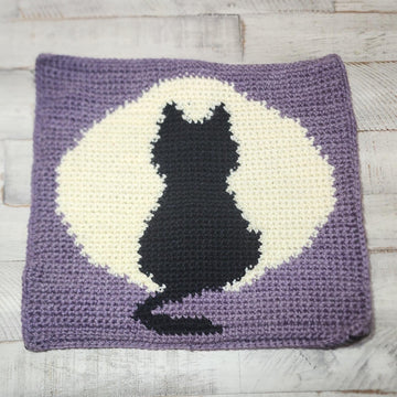 Cat on Full Moon Pillow Sham